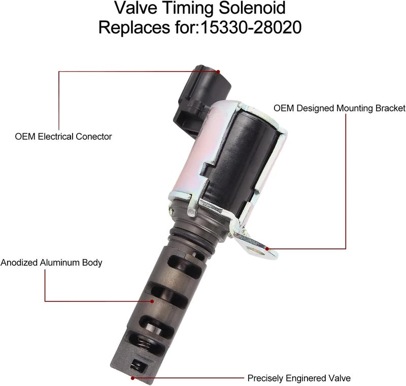 BLPextrm VVT Solenoid Oil Control Compatible with Toyota Camry Corolla Highlander Solara, for RAV4, for for Scion HS250H TC XB 2.4L, Replace 15330-28020 917-020 - Image 4